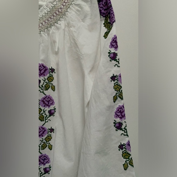 Women's White embroidered cotton blouse bohemian top summer Tunic (L) NWT - Picture 6 of 6